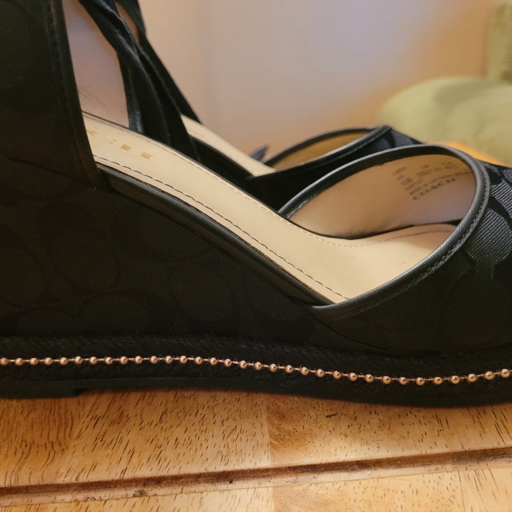 COACH GLADIATOR LACE UP WEDGE HEELS